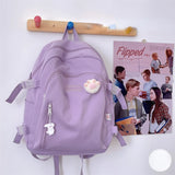 Canvas Classic Backpack Women Candy Colors Shoulder Bag Girls School Bag