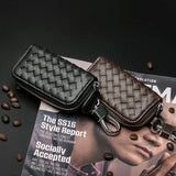 Genuine Leather Key Wallet Zipper Key Holder