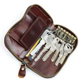 Cow Leather Key Wallet Key Case Zipper Holders