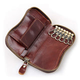 Cow Leather Key Wallet Key Case Zipper Holders