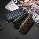 Genuine Leather Key Wallet Zipper Key Holder
