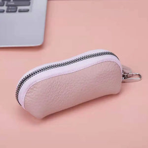 Cow Real Leather Key Wallet Function Key Case Zipper Holder