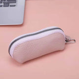 Cow Real Leather Key Wallet Function Key Case Zipper Holder