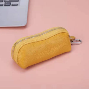 Genuine Cow Leather Key Wallet Holder Zipper Case