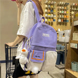 Girl Students School Bags Women Canvas Waterproof Backpack