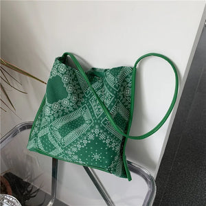Paisley Shoulder Bag Boho Beach Handbag Summer Daily Bolsa