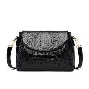 Women's Crocodile Pattern Shoulder Bag - Genuine Leather