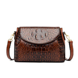 Women's Crocodile Pattern Shoulder Bag - Genuine Leather