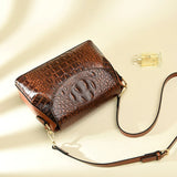 Women's Crocodile Pattern Shoulder Bag - Genuine Leather