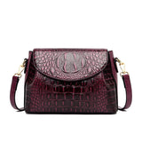 Women's Crocodile Pattern Shoulder Bag - Genuine Leather