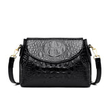 Women's Crocodile Pattern Shoulder Bag - Genuine Leather