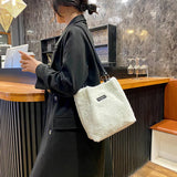 Leopard Crossbody Handbag Plush Shoulder Bag for Women
