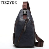 Men Travel Chest Bag Casual Crossbody Handbag PU Leather