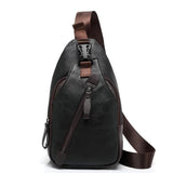 Men Travel Chest Bag Casual Crossbody Handbag PU Leather