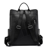 Plaid Leather Backpack Women's Multifunction Travel Bag