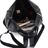 Plaid Leather Backpack Women's Multifunction Travel Bag