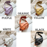 Saddle Women Bag One Shoulder Handle Casual Hasp Zipper PU