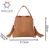 Vintage Tassel Messenger Bag High Retro Shoulder Bag Crossbody Bag Tote