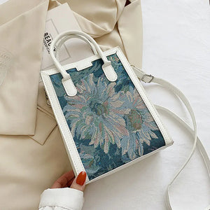 Women's Small Canvas Shoulder Bag Square Crossbody Bag