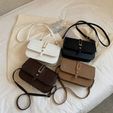 High PU Leather Shoulder Bag Retro Saddle Crossbody Bag