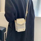 Soft Leather Shoulder Bag Mini Crossbody Purse Chain