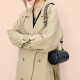 Wide Strap Crossbody Camera Bag Lozenge PU Leather Mini Messenger Bag