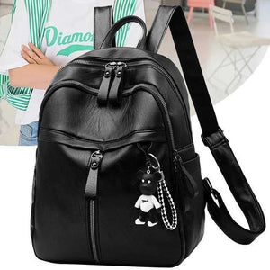 Youth PU Leather Backpack for Teen School Bag