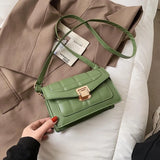 Women's PU Leather Shoulder Bag Small Square Daily Messenger Bag