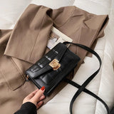 Women's PU Leather Shoulder Bag Small Square Daily Messenger Bag