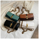 Women Shoulder Bags Chain Messenger Bags Solid Horizontal Bags