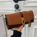 Women Shoulder Bags Chain Messenger Bags Solid Horizontal Bags