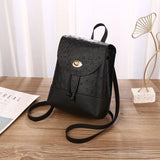 Women's Ostrich Pattern Backpack PU Leather Travel Shoulder Bag