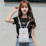 Women's Ostrich Pattern Backpack PU Leather Travel Shoulder Bag