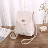 Women's Ostrich Pattern Backpack PU Leather Travel Shoulder Bag