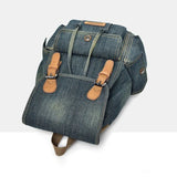Women's Denim Drawstring Backpack College School Bag