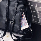 Women's Mini PU Leather Backpack Bagpack Small Travel Bags