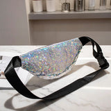 Women Candy Fanny Pack Geometric Waist Packs Laser Phone Pouch Mini Bags