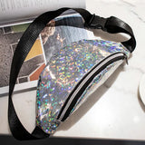 Women Candy Fanny Pack Geometric Waist Packs Laser Phone Pouch Mini Bags