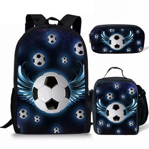 Football Pattern Men's Backpack for Boys Orthopedic Backpack