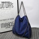 Frosted Material Handbag Chain Woven Foldable Shoulder Bag Women Multi-Funcation