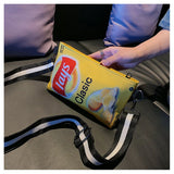 Funny Women Crossbody Bag Cartoon Printed Envelope Bags Potato Chips Purse