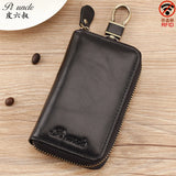 Leather Keychain Men Women Key Organizer Pouch Cow Skin Car Key Bag