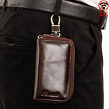 Leather Keychain Men Women Key Holder Organizer Pouch Cow Skin Car Long Key Bag