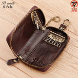 Leather Keychain Men Women Key Holder Organizer Pouch Cow Skin Car Long Key Bag