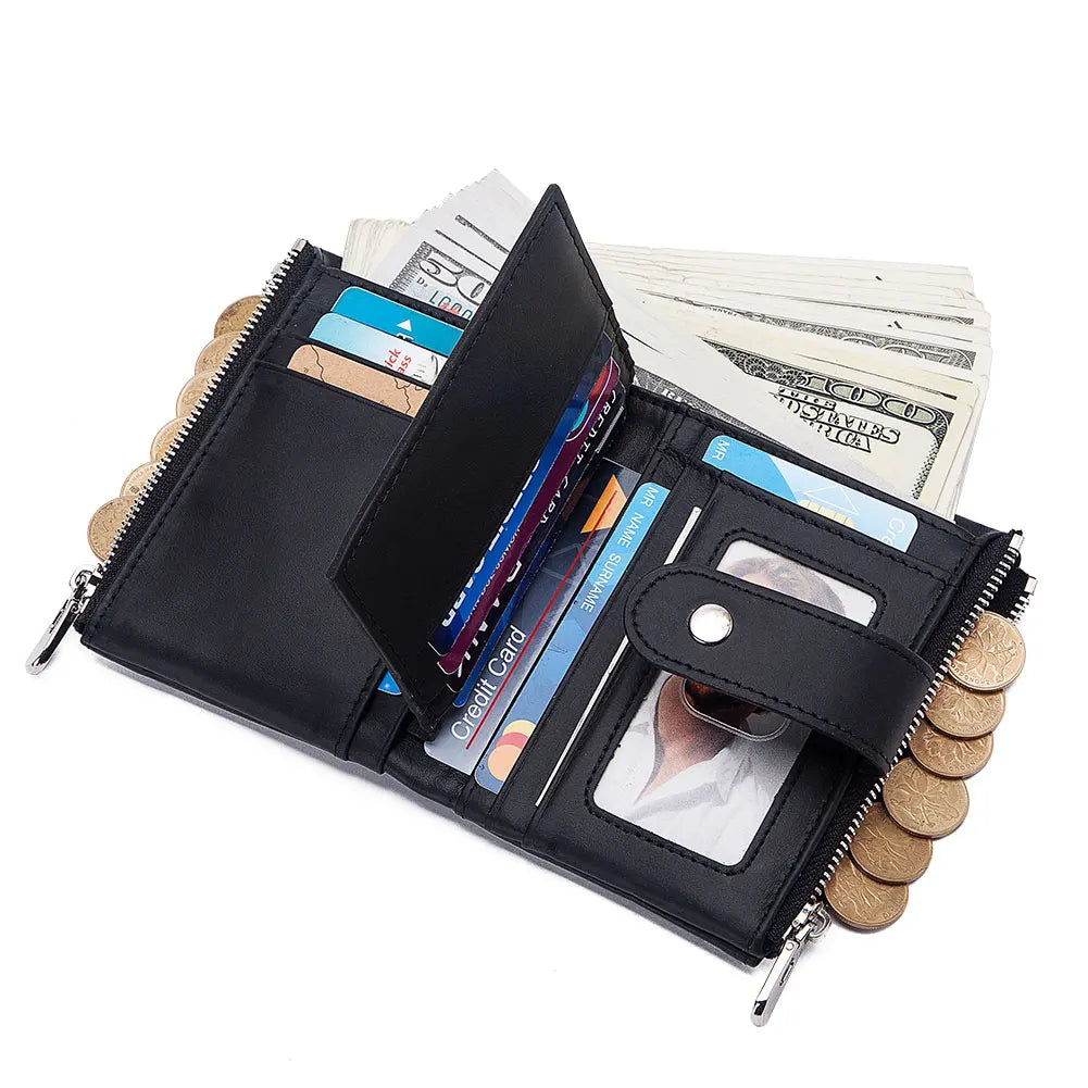 Vintage Leather Men Wallet Short Purse High Quality