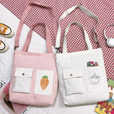 Girls Shoulder Bag Printed Canvas Lady Messenger Crossbody Bag