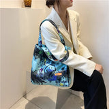 Graffiti Style Shoulder Bag Large-capacity Zipper Handbag