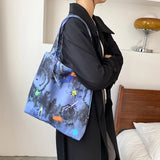 Graffiti Style Shoulder Bag Large-capacity Zipper Handbag