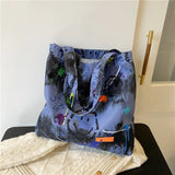 Graffiti Style Shoulder Bag Large-capacity Zipper Handbag