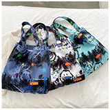 Graffiti Style Shoulder Bag Large-capacity Zipper Handbag